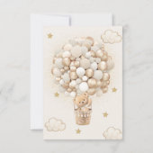 ベージュ金ゴールドベアーホットエアバルーン サンキューカード (裏面)