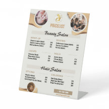 ベージュ金ゴールドミニマル美しい価格表 – 編集可能Sa