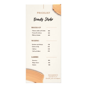 ベージュ金ゴールドミニマル美学サロン価格表 ラックカード