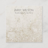 ベージュ金ゴールド可能グリッタースタッドイヤリングディスプレイ スクエア名刺 (正面)