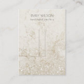 ベージュ金ゴールド大理石グリッターヘアクリップピン表示 名刺 (正面)