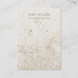 ベージュ金ゴールド大理石グリッター2スタッドイヤリングディスプレイ 名刺