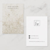 ベージュ金ゴールド大理石グリッター3スタッドイヤリングディスプレイ 名刺 (正面/裏面)