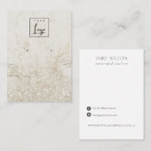 ベージュ金ゴールド大理石ネックレスイヤリングロゴディスプレイ 名刺 (正面/裏面)