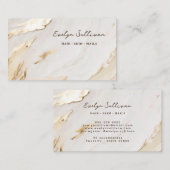 ベージュ金ゴールド絵を描名刺 名刺 (正面/裏面)