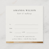 ベージュ金ゴールド絵を描油テクスチャギフト証明書 スクエア名刺 (裏面)