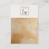 ベージュ金ゴールド絵を描油テクスチャロゴイヤリングネックレス 名刺 (正面)