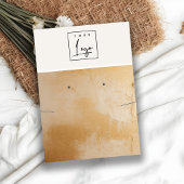 ベージュ金ゴールド絵を描油テクスチャロゴイヤリングネックレス 名刺