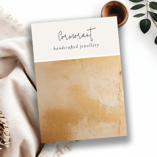 ベージュ金ゴールド絵を描油テクスチャ空白のジュエリー表示 名刺