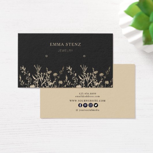 ベージュ金ゴールド自然フローライヤリングバスケ表示 (デスク)