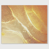 ベージュ金ゴールド黄抽象芸術 ラッピングペーパー (フラット)