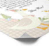 ベージュ間抜けーガンフローラギンガムドントセアーベビー ポスター (角)