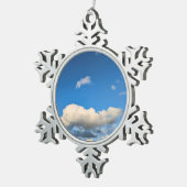 ベージュ雲 スノーフレークピューターオーナメント (右)