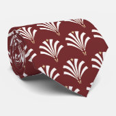 ベージュ20年代のアールデコのヴィンテージ及び赤い白いパルメット ネクタイ (ロール)