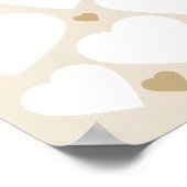 ベージュ30理由私たちはあなたを愛するハート誕生日 ポスター (角)