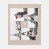 ベージュ4フォトギャラリー&モノグラム フリースブランケット (正面)