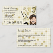 ベージュ アイボリー ゴールドバス 清掃サービス 衛生管理 名刺 (正面/裏面)