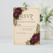 ベージュ エレガンス RSVP カード (スタンド正面)