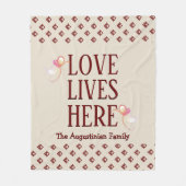 ベージュ | オーダーメイド | 愛がここに住む | 記念品 フリースブランケット (正面)