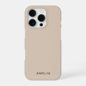 ベージュ カスタムネームiPhoneケース iPhoneケース (裏面)