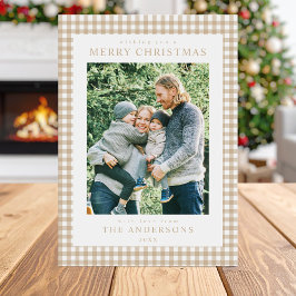 ベージュ ギンガムチェック クリスマス 写真