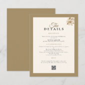 ベージュ クラシック ラスティック ラグジュアリー ディテール カード ウェディング (正面/裏面)