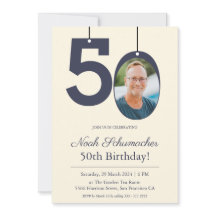 ベージュ&クリームカスタムヴィンテージ写真50誕生日