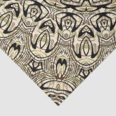 ベージュ&グリーンマンダラ万華鏡のように千変万化するパターンメダリオン 薄葉紙 (詳細)