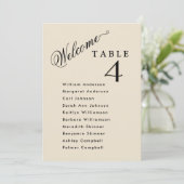 ベージュ, ゲスト名入り 結婚式 席次表 カード (スタンド正面)