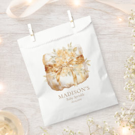 ベージュ＆ゴールドのおむつイラスト ベビーシャワー フェイバーバッグ