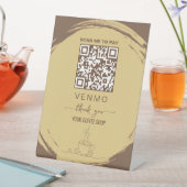 ベージュ ゴールド Venmo 支払い QRコード 台座サイン (インサイチュ)