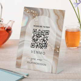 ベージュ ゴールド Venmo 支払い QRコード 台座サイン