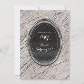 ベージュ&シルバーグラムマーブルストライプ招待状 招待状 (正面)