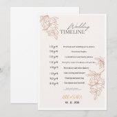 ベージュ＆シンプル エレガント ミニマリスト ウェディング プログラム (正面/裏面)