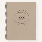 ベージュ シンプル カスタムロゴ ウェブサイト コーポレート ノートブック (正面)