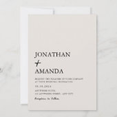 ベージュ シンプル ミニマル フォト ウェディング セーブザデート (裏面)