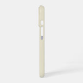 ベージュ スタイリッシュ ミニマル ビジネス ロゴ & QR コード iPhone 16ケース (左側面)