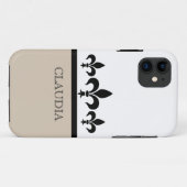 ベージュ・スワンキー・（紋章の）フラ・ダ・リBT iPhone 5ケース Case-Mate iPhoneケース (裏面(横))