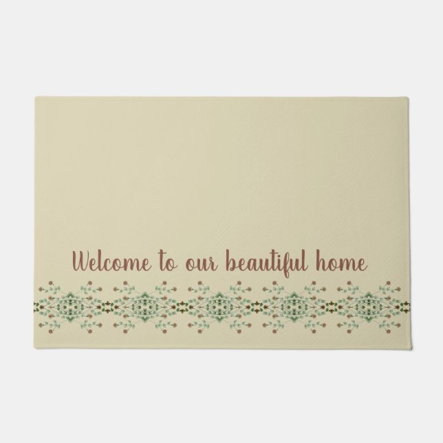 ベージュ(タイポグラフィ面積) ドアマット (正面)