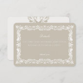 ベージュ タラベラ タイル  詳細カード  招待状 挿入紙 (正面/裏面)