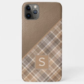 ベージュ タン ライトブラウン トープ ギンガムチェック柄 Case-Mate iPhoneケース (裏面)