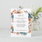 ベージュ&ダスティブルーフローラエンクロージャカード – LGホワイト エンクロージャーカード (スタンド正面)