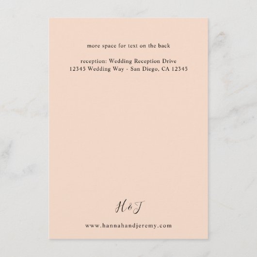 ベージュ&ダスティブルーフローラエンクロージャカード – LG Beige エンクロージャーカード (裏面)