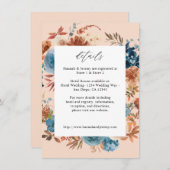 ベージュ&ダスティブルーフローラエンクロージャカード – LG Beige エンクロージャーカード (正面/裏面)