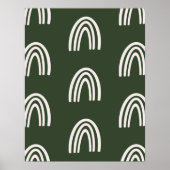 ベージュ/ダークセージBOHOレインボーズ子供部屋デコール ポスター (正面)