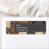 ベージュ、ダークブラウン、オリーブグリーンキルト ラベル (インサイチュ)