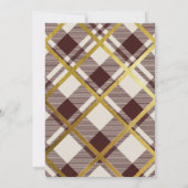 ベージュ&ダークレッドタータンチェックメリークリスマスフォト シーズンカード (裏面)