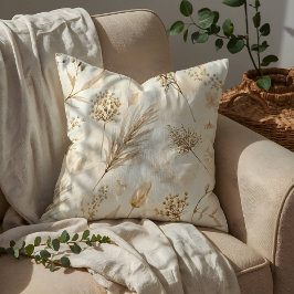 ベージュ ドライフラワー ボタニカル クッション