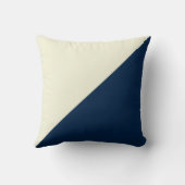 ベージュ&ネイビーブルーダイアゴナル装飾用クッション クッション (裏面)