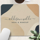 ベージュ ネイビー ブルー モダン 抽象的な 形 ニュートラル マウスパッド